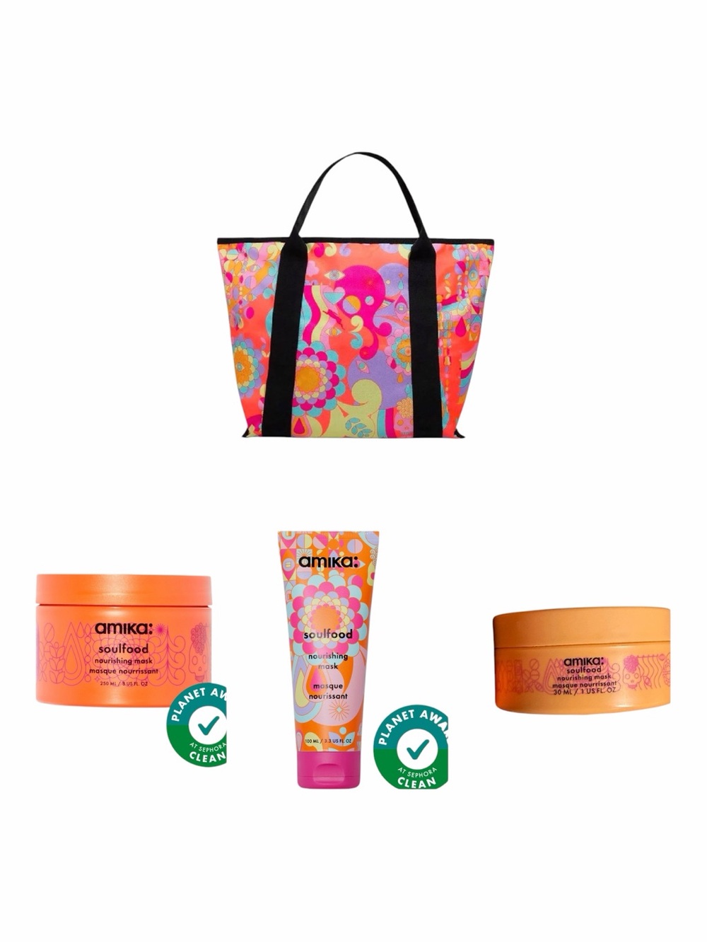 Amika Signature Tote : Includes Amika Soulfood Nourishing Hair Mask X3